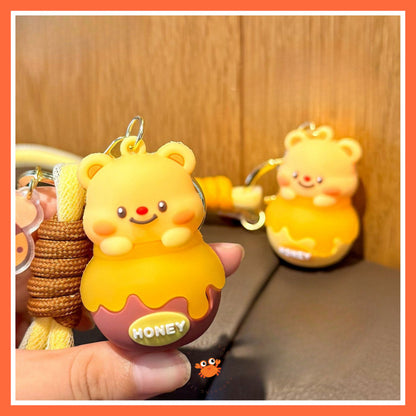 [littlecrab] Gantungan Kunci Honey Butter Bear Tong Madu Keychain Gemoy Beruang Cartoon Aesthetic