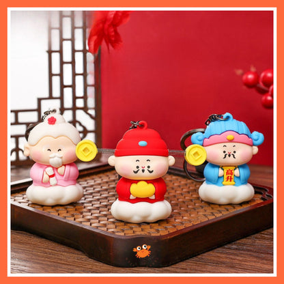 [littlecrab] Gantungan Kunci Motif Dewa Keberuntungan Jodoh Pendidikan Cute God Keychain Gemoy