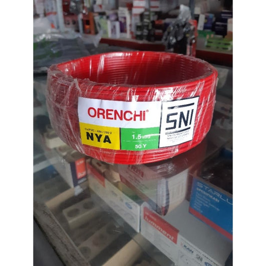 Pekanbaru Kabel Nya Orenchi 1,5Mm Dan 2,5Mm 50Yards / Kabel Instalasi / Kabel Listrik / Kabel Tunggal Orenchi Sni