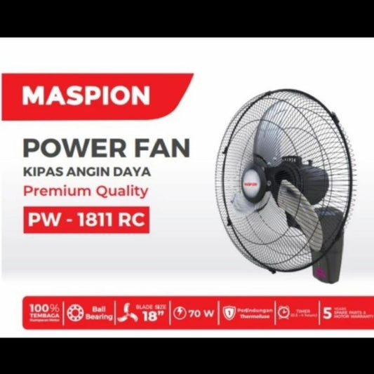 Pekanbaru Kipas Angin Maspion Pw-1811Rc 18 Inch / Wall Fan / Kipas Angin Dindinf Maspion Pw 1811 Rc