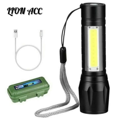 Pekanbaru Senter Mini Xpe Cob Led 200 M Police Light Recharge
