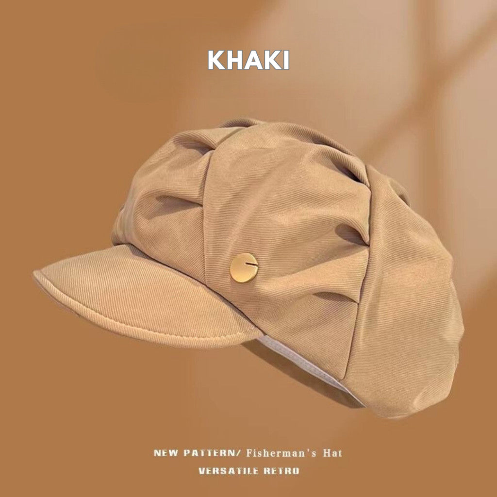[littlecrab] Topi Baret Bentuk Awan Cloud Puff Simple Cute Aesthetic Retro Korean Style Topi Seniman