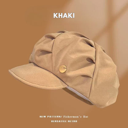 [littlecrab] Topi Baret Bentuk Awan Cloud Puff Simple Cute Aesthetic Retro Korean Style Topi Seniman