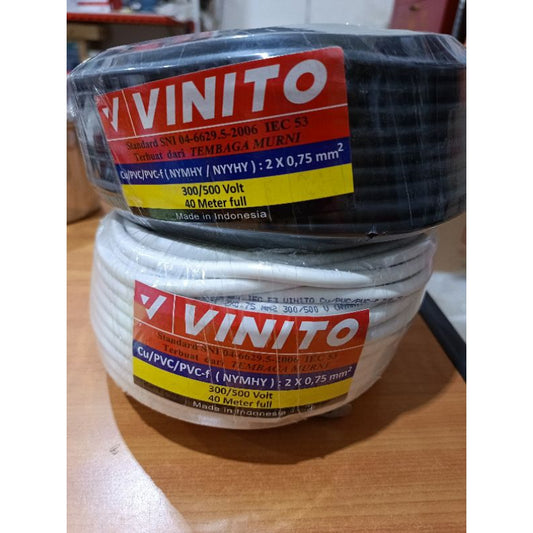 Pekanbaru Kabel Listrik / Kabel Serabut Vinito 2X0,75 Nymhy Per Roll 40Meter / Kabel Putih 2 X 0,75