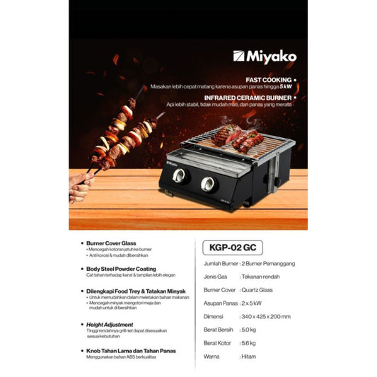 Pekanbaru Miyako Kgp-02 Gp - Kompor Gas Pemanggang Infrared Ceramic Burner Miyako Kgp 02 Gp