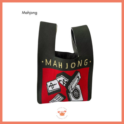 [littlecrab] Tas Rajut Bangkok All Motif Knit Knot Bag Mini Totebag Buffalow Unik Kanvas Premium