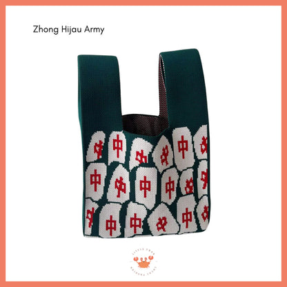 [littlecrab] Tas Rajut Bangkok All Motif Knit Knot Bag Mini Totebag Buffalow Unik Kanvas Premium