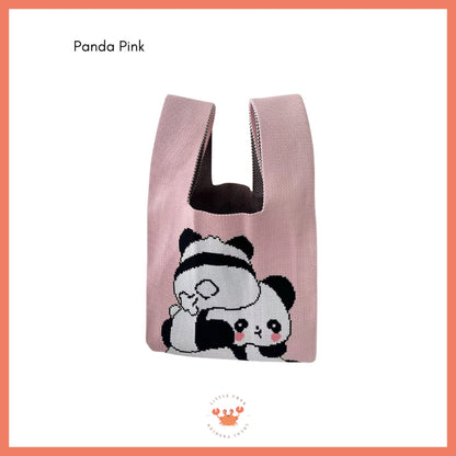 [littlecrab] Tas Rajut Bangkok All Motif Knit Knot Bag Mini Totebag Buffalow Unik Kanvas Premium