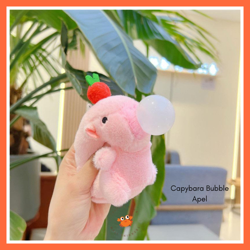 [littlecrab] Gantungan Kunci Boneka Capybara Mini Unik Keychain Plush Doll Beruang Gemoy