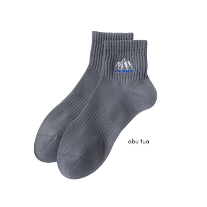 [littlecrab] Kaos Kaki Pendek Motif Gunung Bears High Quality Socks Unisex Simple