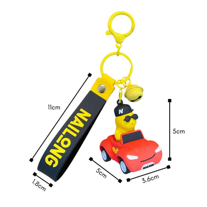 [littlecrab] Gantungan Kunci Nailong Mobil Dino Kuning Driving Car Merah Ungu Cute Keychain Gemoy