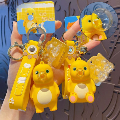 [littlecrab] Gantungan Kunci Nailong Kompeng Dodot Bubble Tiup Balon Keychain Dino Kuning Black Face