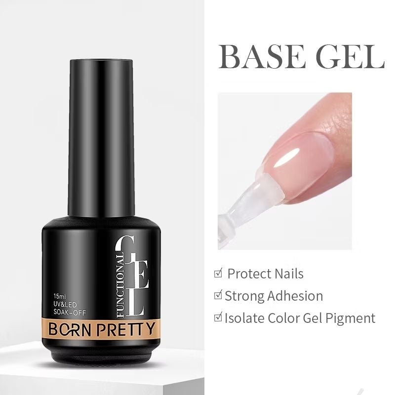 Pekanbaru [Bpom] Born Pretty 15Ml Kutek Gel Base Coat Nail Gel Top Coat Kutek Nail Art Kuku Kutek Gel Uv