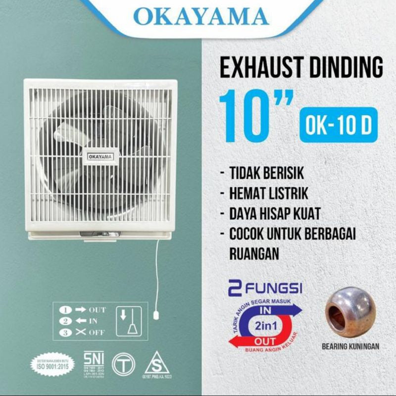 Pekanbaru Exhaust Fan Okayama 10Inch Dan 12Inch / Kipas Angin Exhaust Dinding / Hexos Fan / Kipas Angin Dinding