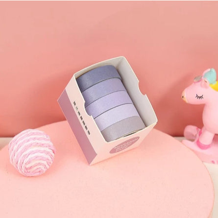 Roll Masking Washi Tape Set 5 Pcs Basic Pattern Isi 5 Selotip Bahan Kertas Washi