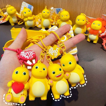 [littlecrab] Gantungan Kunci Nailong Dino Kuning Karakter Emoticon Full Body Badan Gemoy Keychain