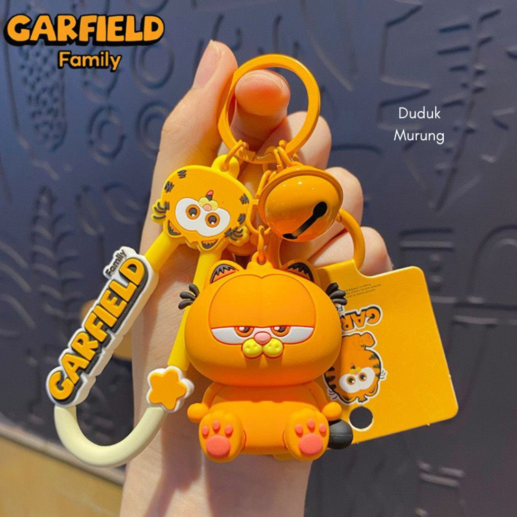 [littlecrab] Gantungan Kunci Garfield Kucing Orange Baby Cat Keychain Gemoy Lonceng Aesthetic