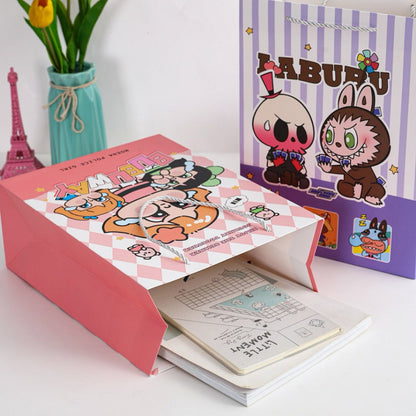 [littlecrab] Paper Bag Labubu Monster Bubuway Moena Police Girl Goodie Bag Tas Kado Unik Aesthetic