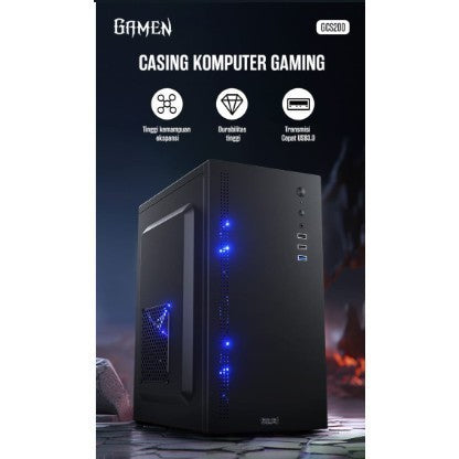 Pekanbaru Gamen Gaming Computer Case Gcs200 Black (Usb 3.0)
