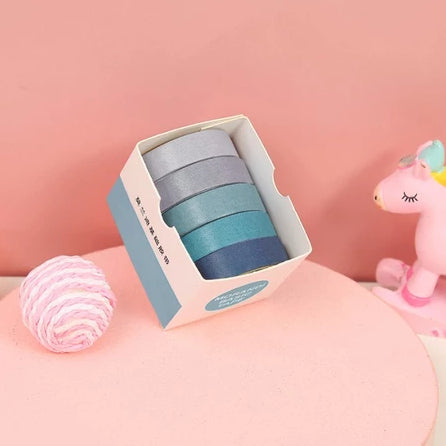 Roll Masking Washi Tape Set 5 Pcs Basic Pattern Isi 5 Selotip Bahan Kertas Washi