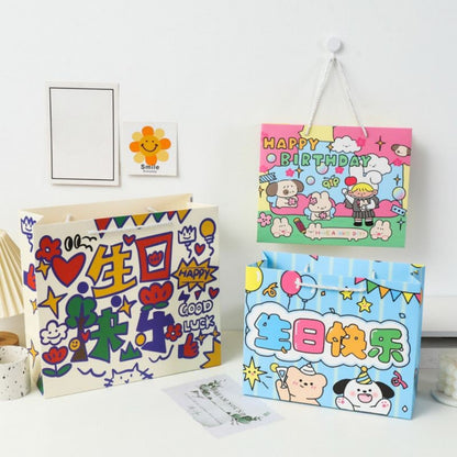 [littlecrab] Paper Bag Happy Birthday Motif Ultah Tas Kado Aesthetic Tali Atas Souvenir Printing