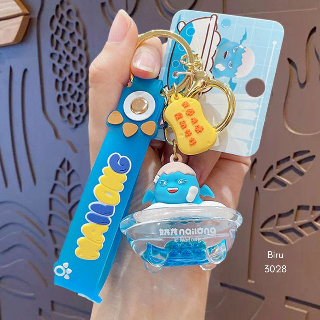 [littlecrab] Gantungan Kunci Nailong Dino Kuning Karakter Emoticon Full Body Badan Gemoy Keychain