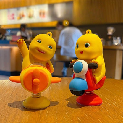 [littlecrab] Pajangan Mobil Motor Nailong Dino Kuning Hiasan Dashboard Mini Figure Goyang Unik