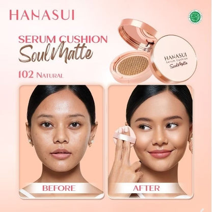 Pekanbaru Hanasui Serum Cushion Soulmatte Foundation Bedak