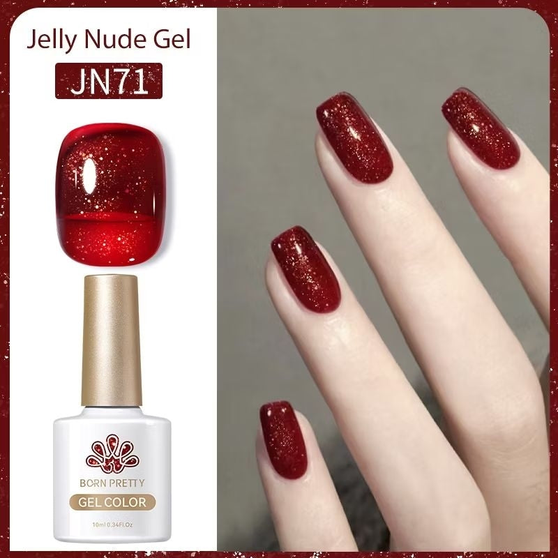 Pekanbaru [Bpom] Born Pretty 10Ml Wine Red Jelly Gel Polish Red Kutek Gel Classic Red Gel