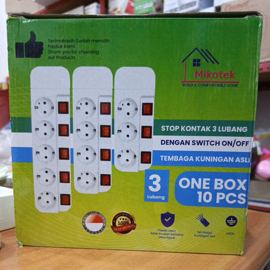 Pekanbaru Mikotek Stop Kontak Dengan Switch On Off 3 Lobang 4 Lobang 5 Lobang Sni / Terminal Kuningan / Colokan