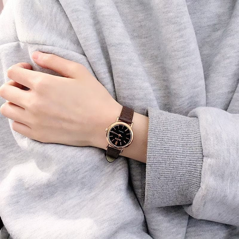 Pekanbaru Jam Tangan Casual Wanita Analog Kecil Dial Bulat Dengan Strap Pu