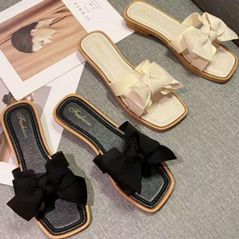Pekanbaru Sandal Slop Wanita / Sandal Flat Wanita Korea Import / Sandal