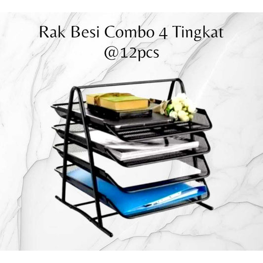 Pekanbaru Rak Kertas Dokumen Surat/ Besi Combo 4 Tingkat / Rak Besi Tingkat