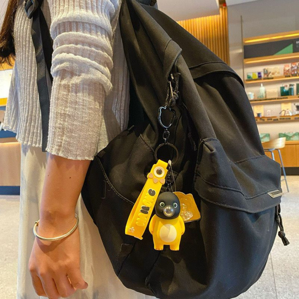 [littlecrab] Gantungan Kunci Nailong Kompeng Dodot Bubble Tiup Balon Keychain Dino Kuning Black Face