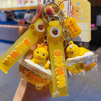 [littlecrab] Gantungan Kunci Nailong Bathtub Dino Kuning Biru Mandi Keychain Gemoy Aesthetic