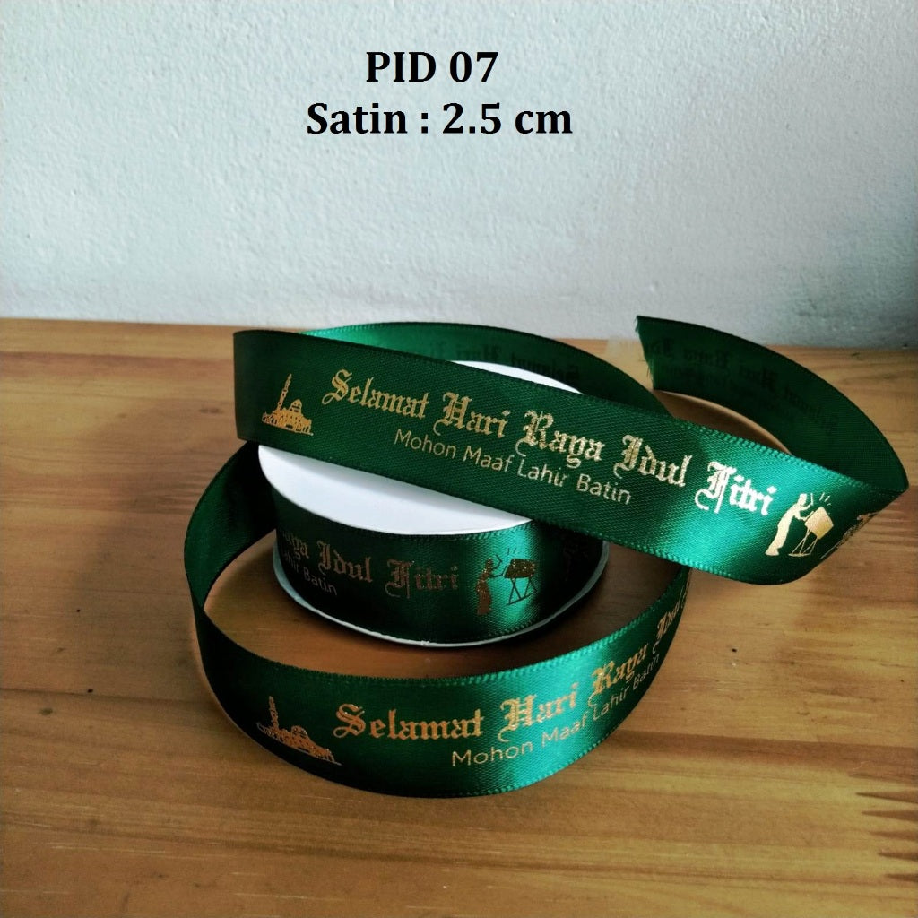 Pekanbaru Pita Idul Fitri Satin Lebar 2.5 Cm Berbagai Ukuran Per Meter