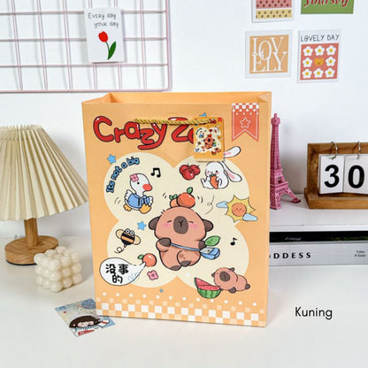 [littlecrab] Paper Bag Crazy Zoo Capybara Koala Panda Tas Kado Goodie Bag Kartun Tali Atas Souvenir