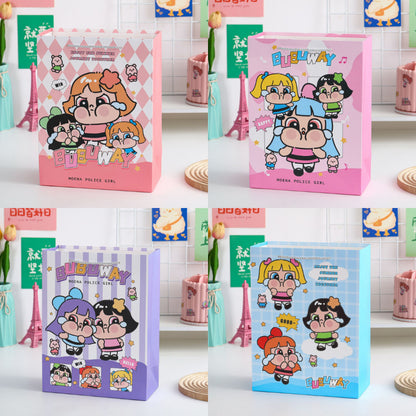 [littlecrab] Paper Bag Labubu Monster Bubuway Moena Police Girl Goodie Bag Tas Kado Unik Aesthetic