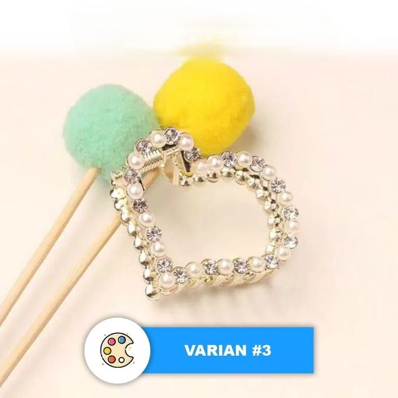 Pekanbaru Jedai 5Cm Mutiara Elegan / Jepit Rambut Alloy Korea Mutiara Permata