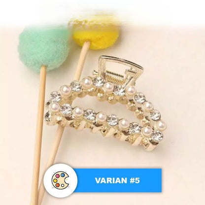 Pekanbaru Jedai 5Cm Mutiara Elegan / Jepit Rambut Alloy Korea Mutiara Permata