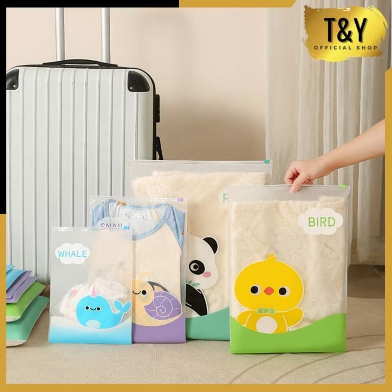 Pekanbaru Ziplock Travel Karakter Hewan Panda Lucu Pouch Penyimpanan Serbaguna