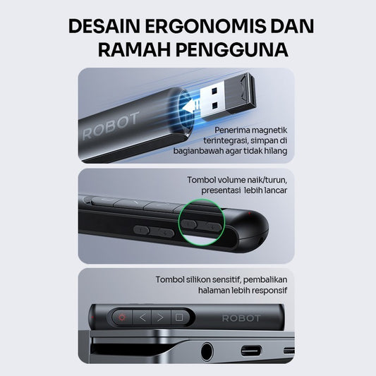 Pekanbaru Robot Rlp01 Laser  Pointer / Page Turning Pen Pointer Presentasion Multifungsi Remote Laser Presentasi