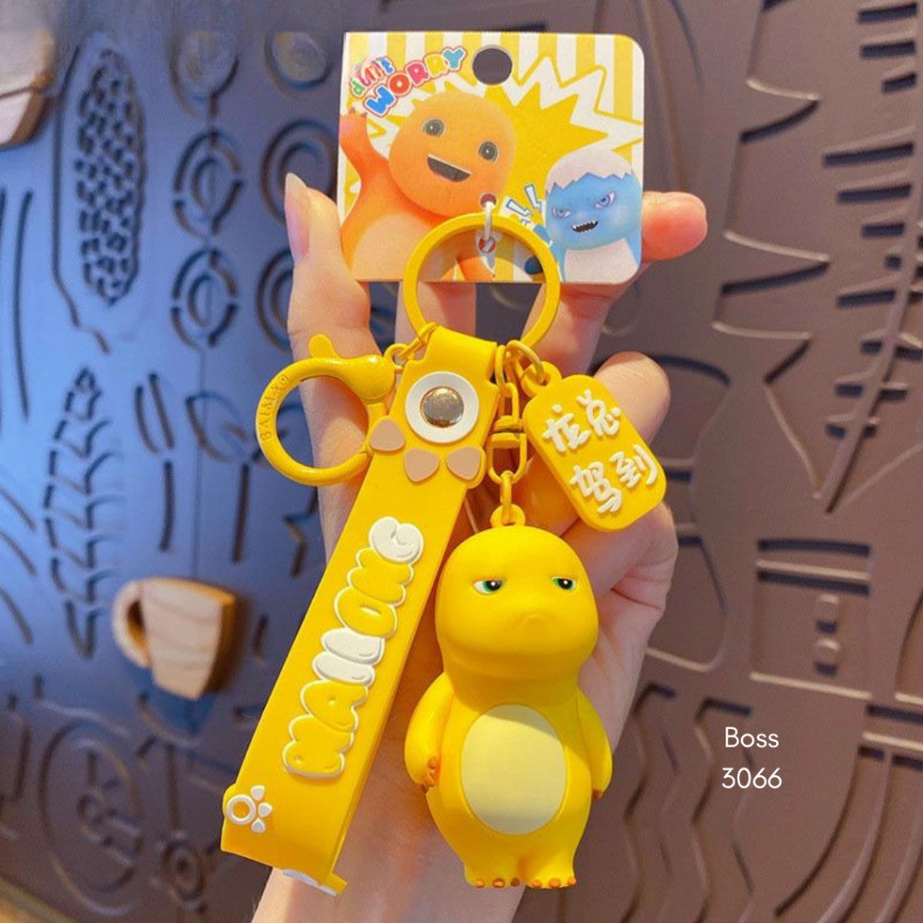 [littlecrab] Gantungan Kunci Nailong Dino Kuning Karakter Emoticon Full Body Badan Gemoy Keychain