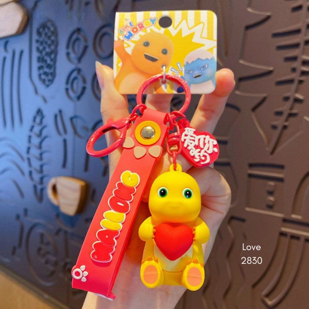 [littlecrab] Gantungan Kunci Nailong Dino Kuning Karakter Emoticon Full Body Badan Gemoy Keychain