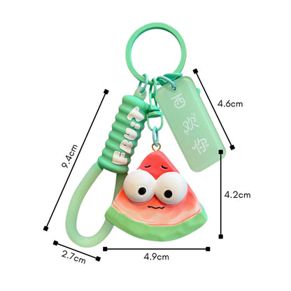 [littlecrab] Gantungan Kunci Motif Buah Sayur Mata Besar Cute Fruit Vegatable Keychain Gemoy Big Eye