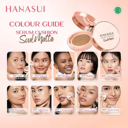 Pekanbaru Hanasui Serum Cushion Soulmatte Foundation Bedak