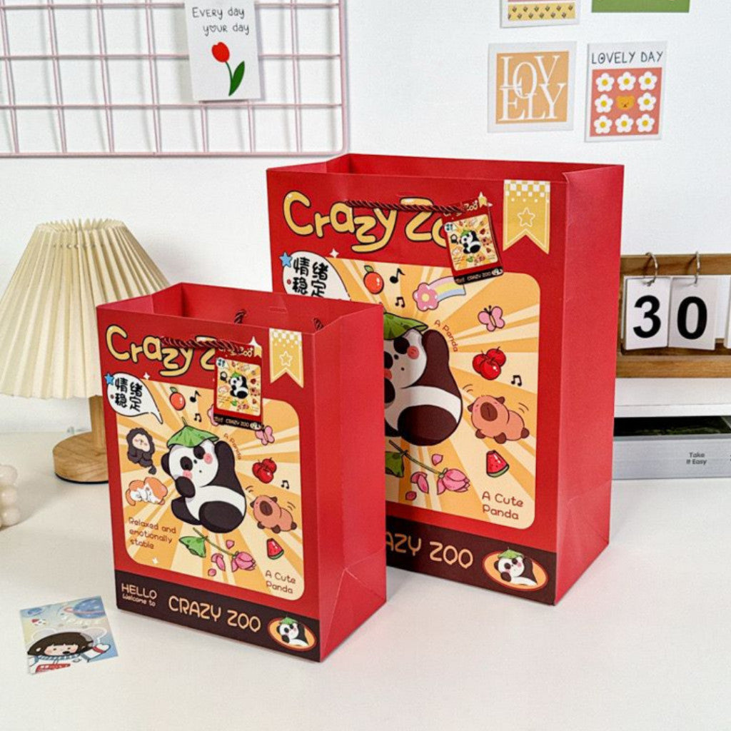 [littlecrab] Paper Bag Crazy Zoo Capybara Koala Panda Tas Kado Goodie Bag Kartun Tali Atas Souvenir
