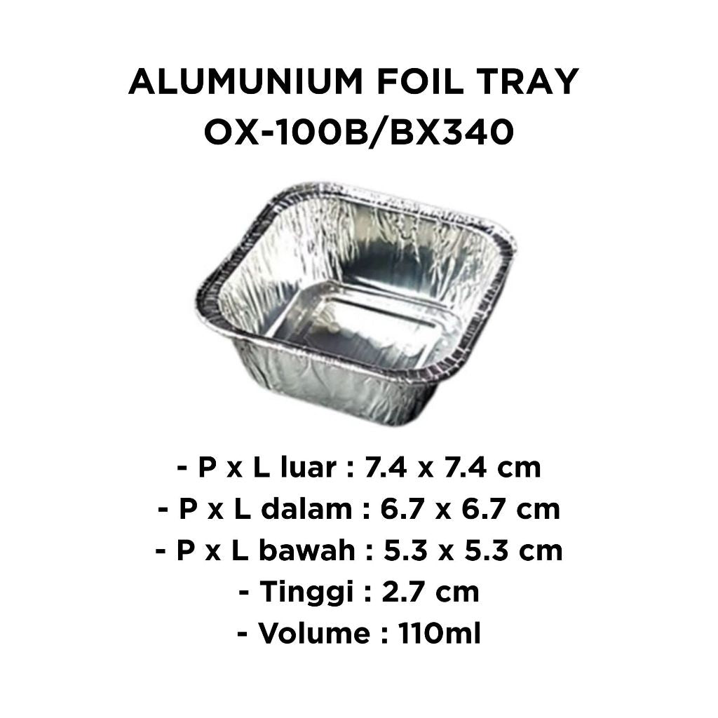 (1 PCS) Alumunium Foil Tray Cup OX 100 untuk Mentai Lasagna Spaghetti Macaroni Pastel Klapertart