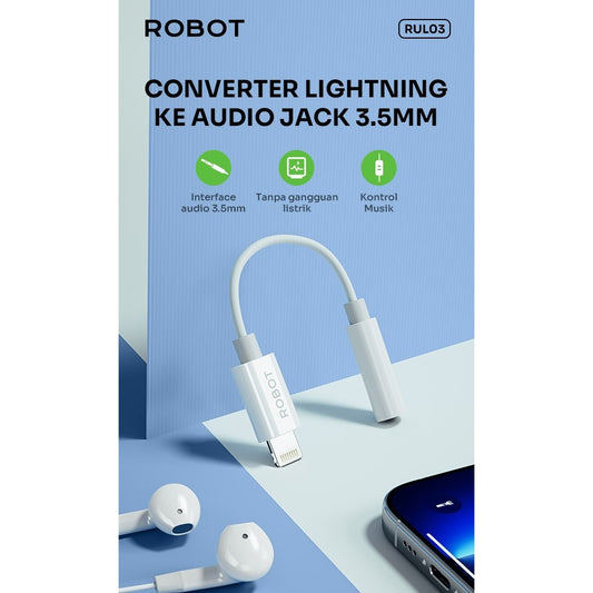 Pekanbaru Robot Rul03 Lightning To 3.5 Mm Adapter