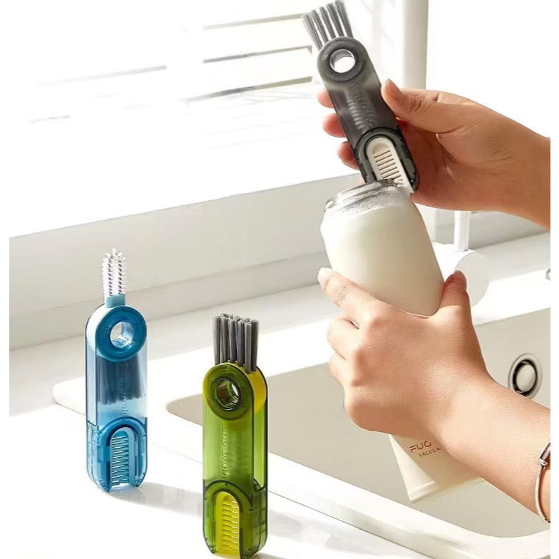 HR- SIKAT PEMBERSIH BOTOL BAYI  SILIKON 3IN1 / SIKAT GELAS TUMBLR TUTUP BOTOL MINUM ANAK SILIKON GAGANG PANJANG SERBAGUNA MULTIFUNGSI / BOTTLE BRUSH SILICONE